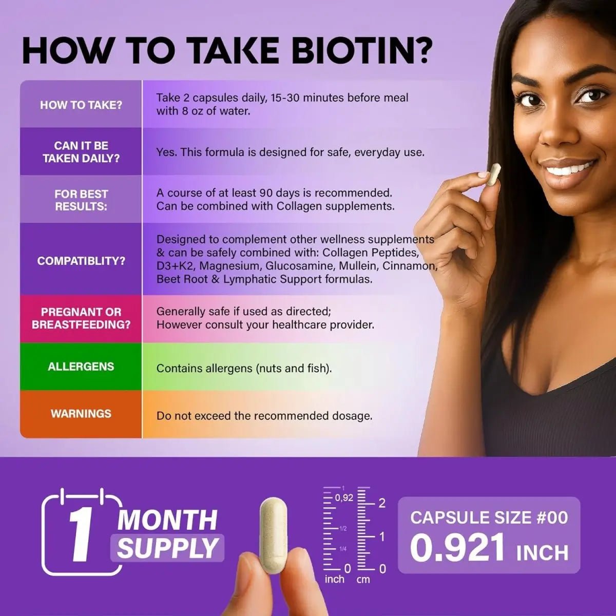 Biotin Collagen Keratin Complex Hair Skin & Nail Support - ToxiTress Hair Experience