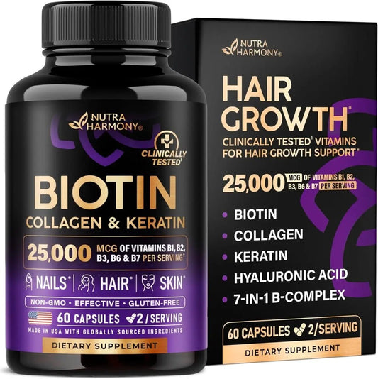 Biotin Collagen Keratin Complex Hair Skin & Nail Support - ToxiTress Hair Experience