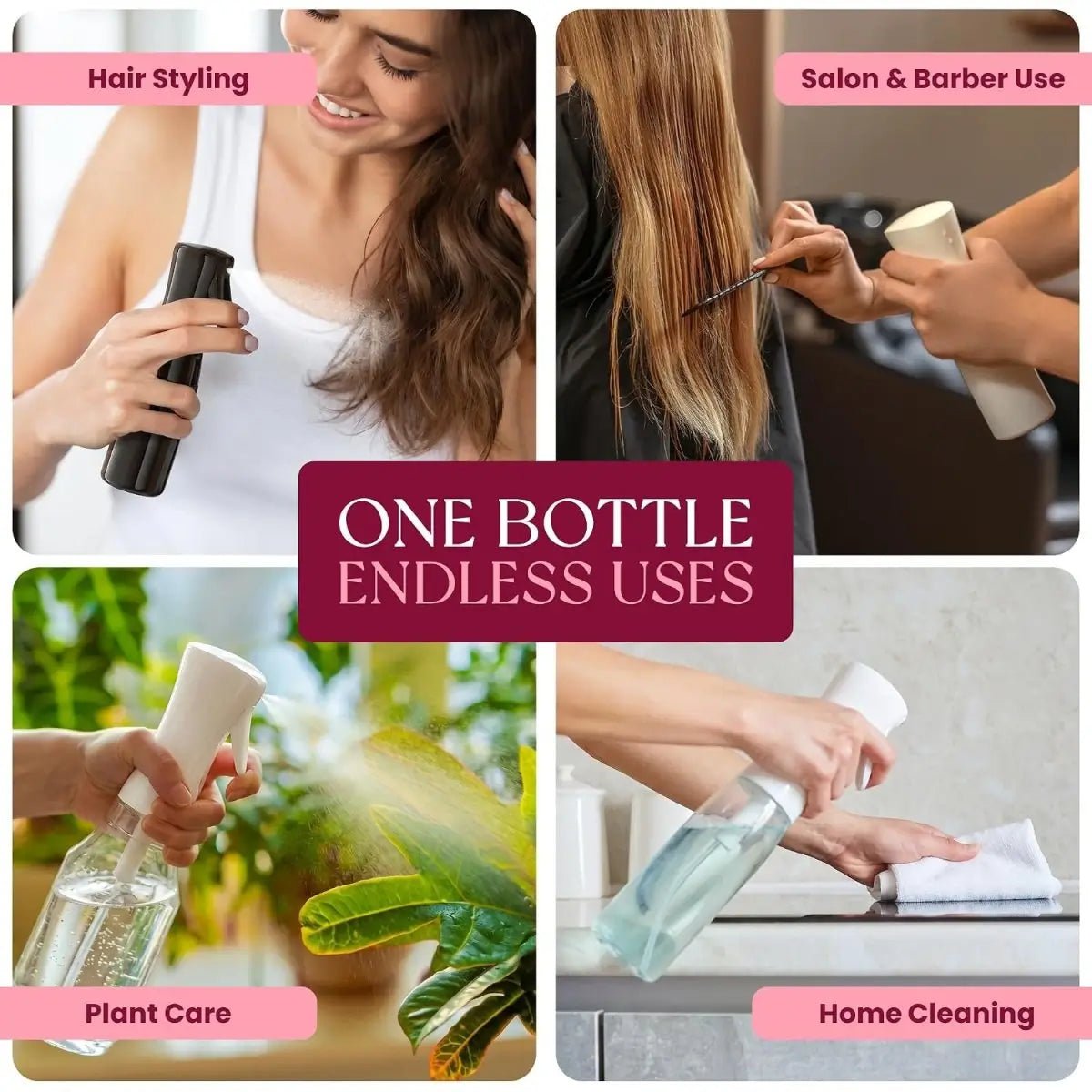 Continuous Fine Mist Spray Bottle for Hair & Plants - ToxiTress Hair Experience