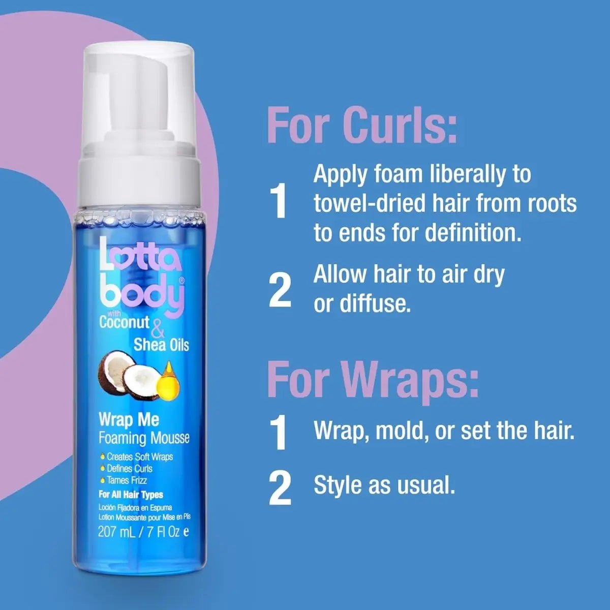 Curl-Defining Foaming Mousse with Coconut & Shea Oils 7 oz - ToxiTress Hair Experience