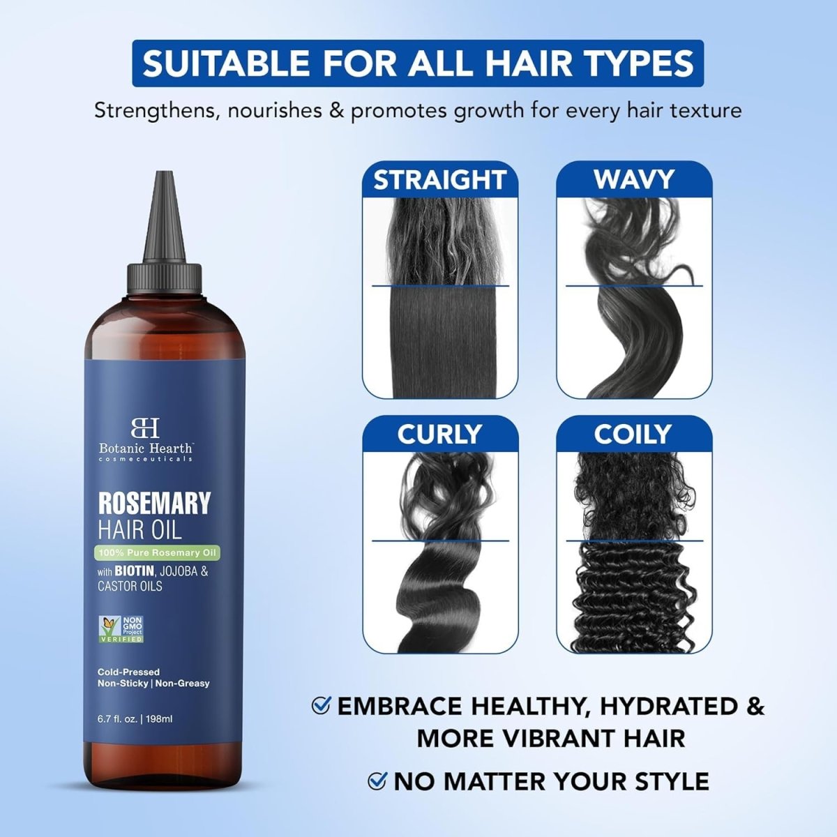 Rosemary Hair Oil for Hair Growth with Biotin & Castor - ToxiTress Hair Experience
